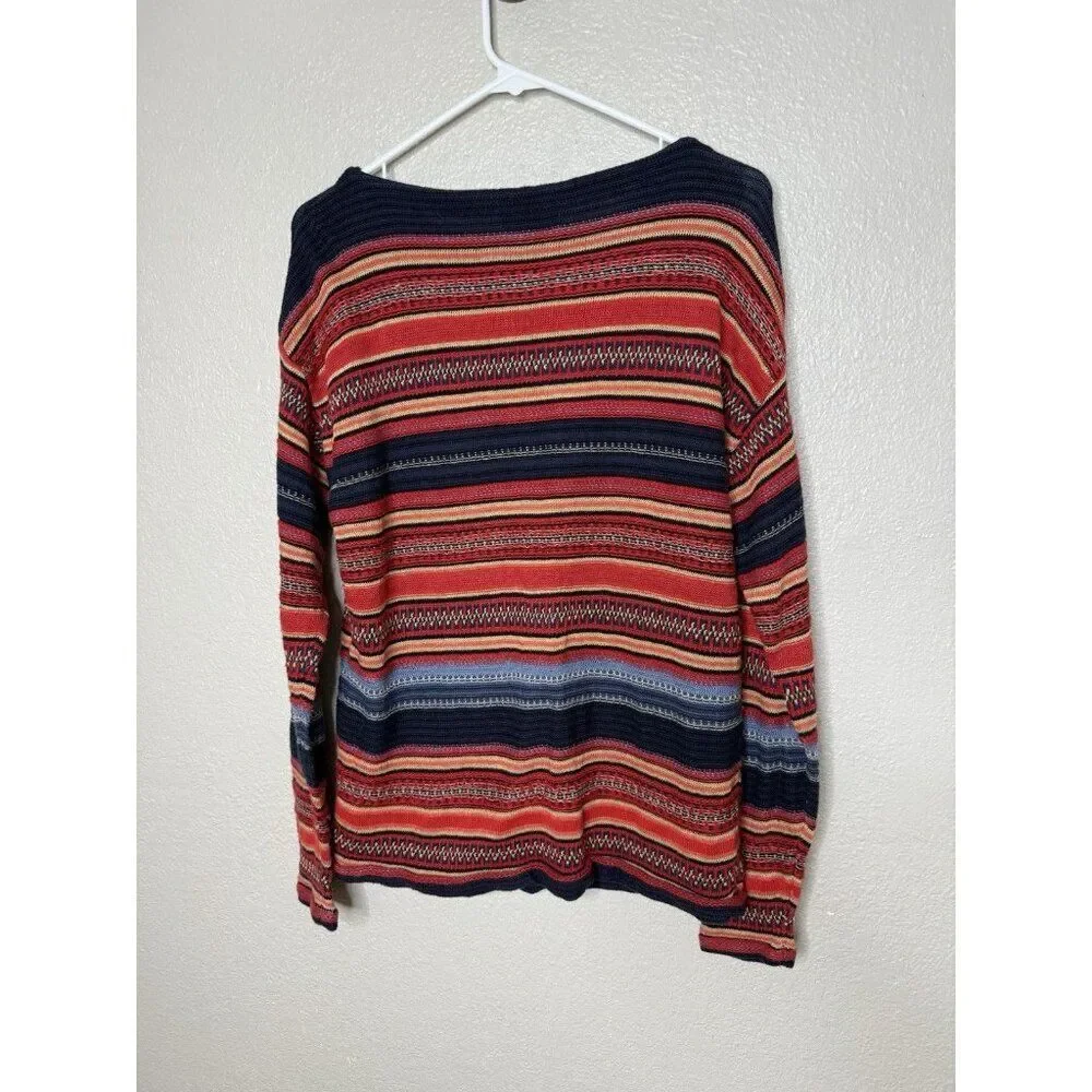 Lauren Jeans Ralph Lauren LRL Sweater Womens XL Multicolor Knit Pullover Stripe